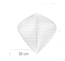 Paper honeycomb ornaments decorations | paper baubles | white Christmas decor | various shapes | centrepieces - Decopompoms
