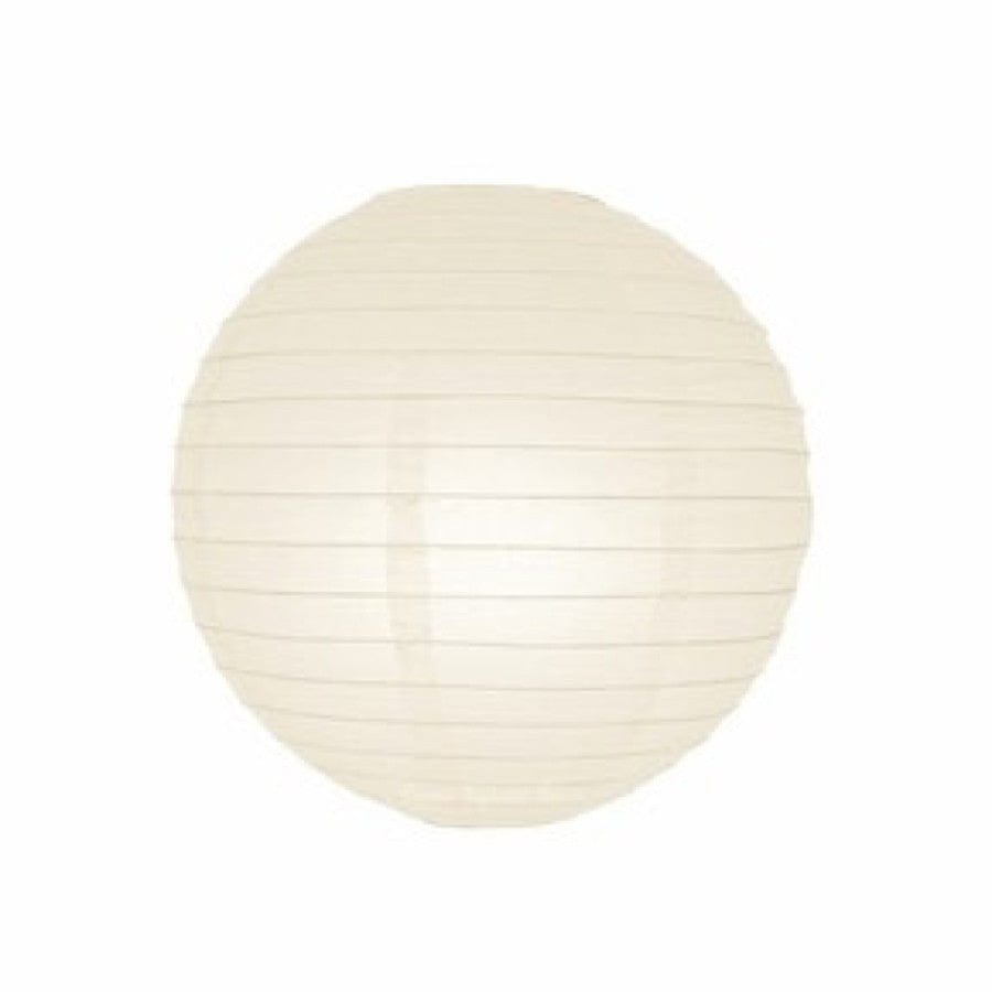 Ivory round paper lantern with LED light / no led light - Decopompoms