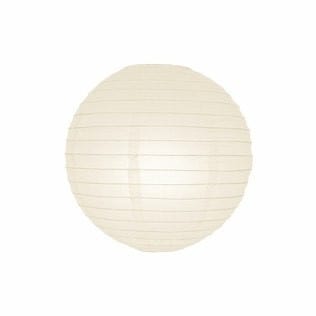 Ivory round paper lantern with LED light / no led light - Decopompoms