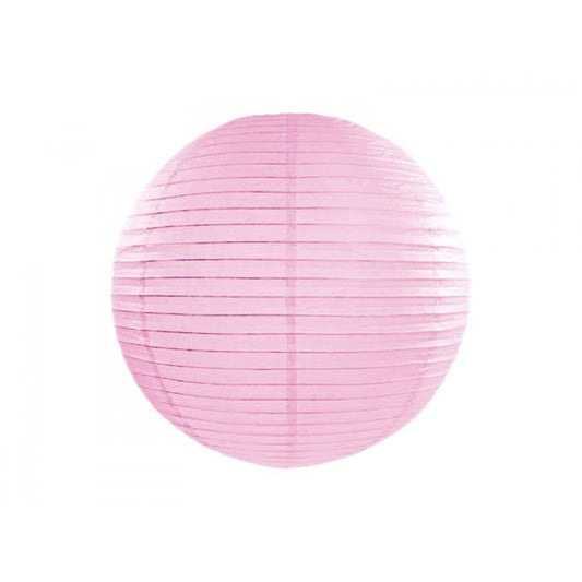 Light pink round paper lantern with LED light / no led light - Decopompoms