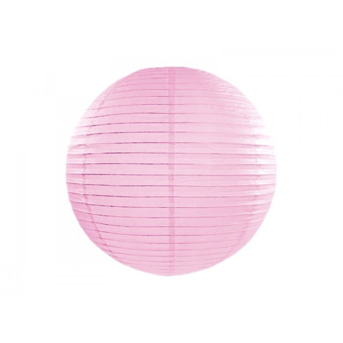 Light pink round paper lantern with LED light / no led light - Decopompoms