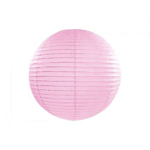 Light pink round paper lantern with LED light / no led light - Decopompoms