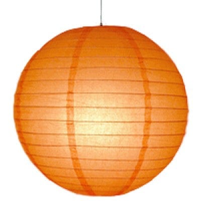 Orange Round Lantern with LED light / no led light - Decopompoms