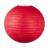 Red round paper lantern with LED light / no led light - Decopompoms