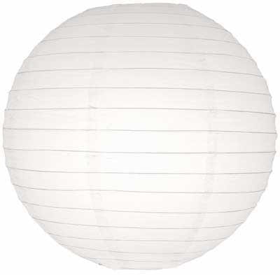 White Round paper lantern with LED light / no led light - Decopompoms