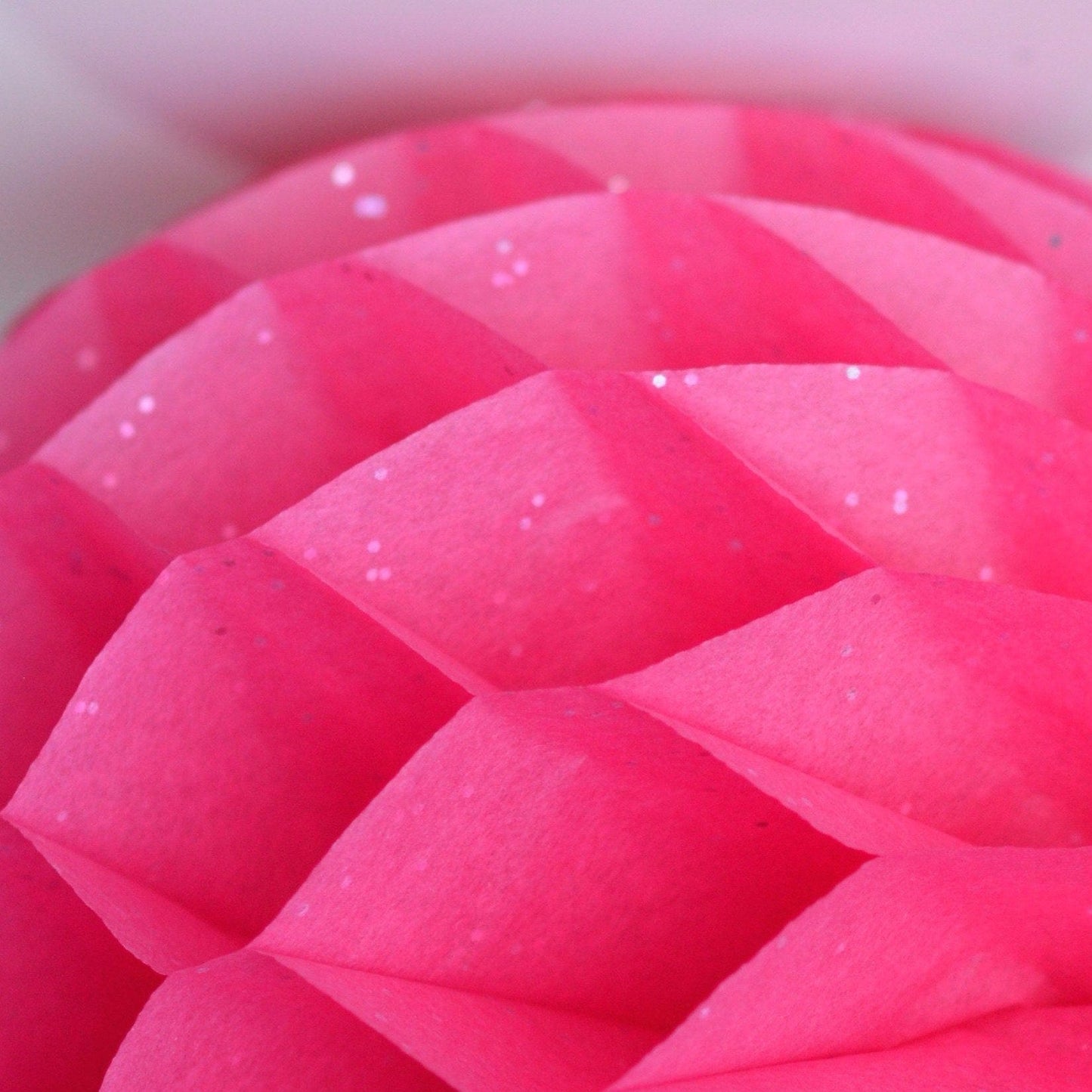 Gemstone Hot pink paper honeycomb - hanging party decorations - Decopompoms