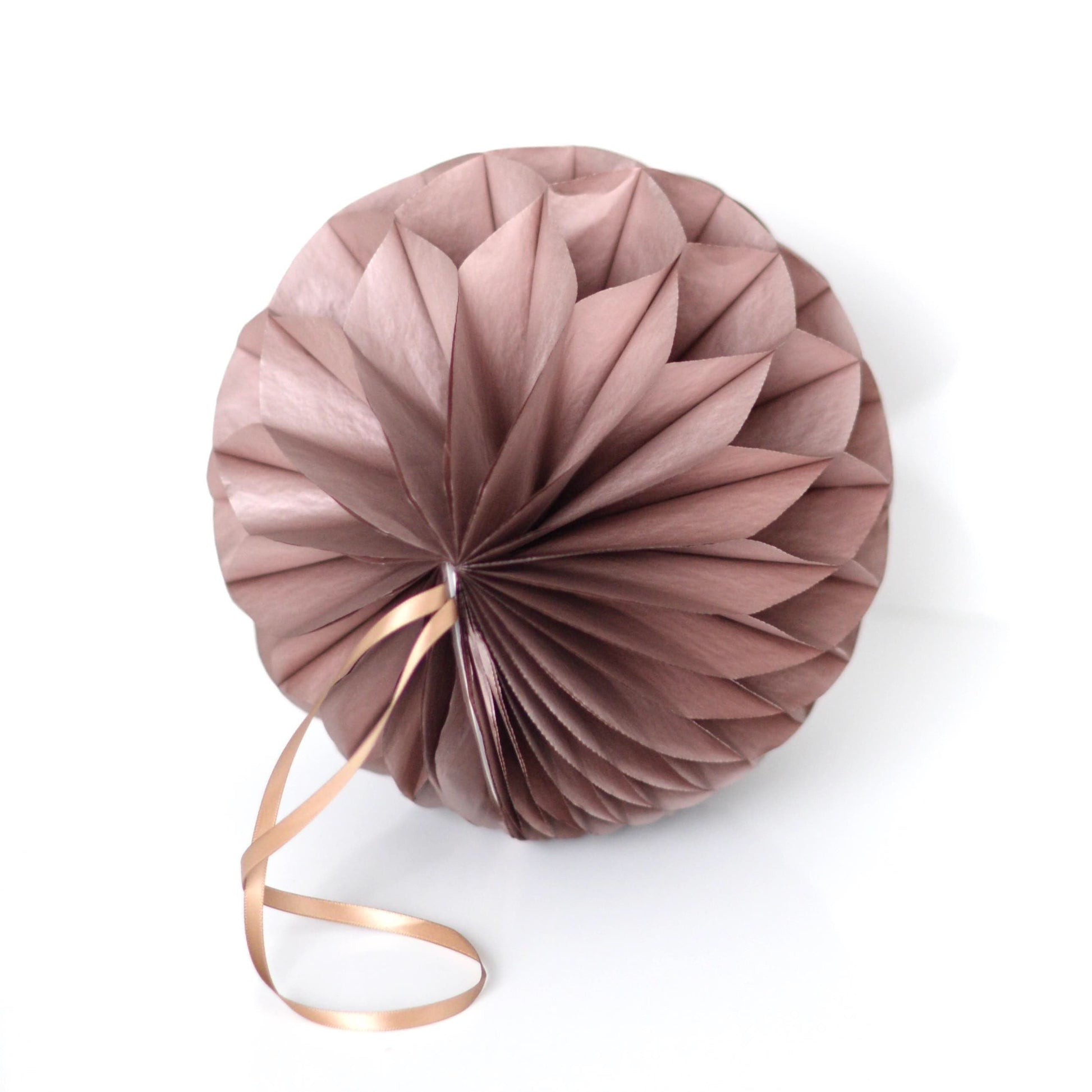 Metallic rose gold paper honeycomb - hanging party decoration - Decopompoms