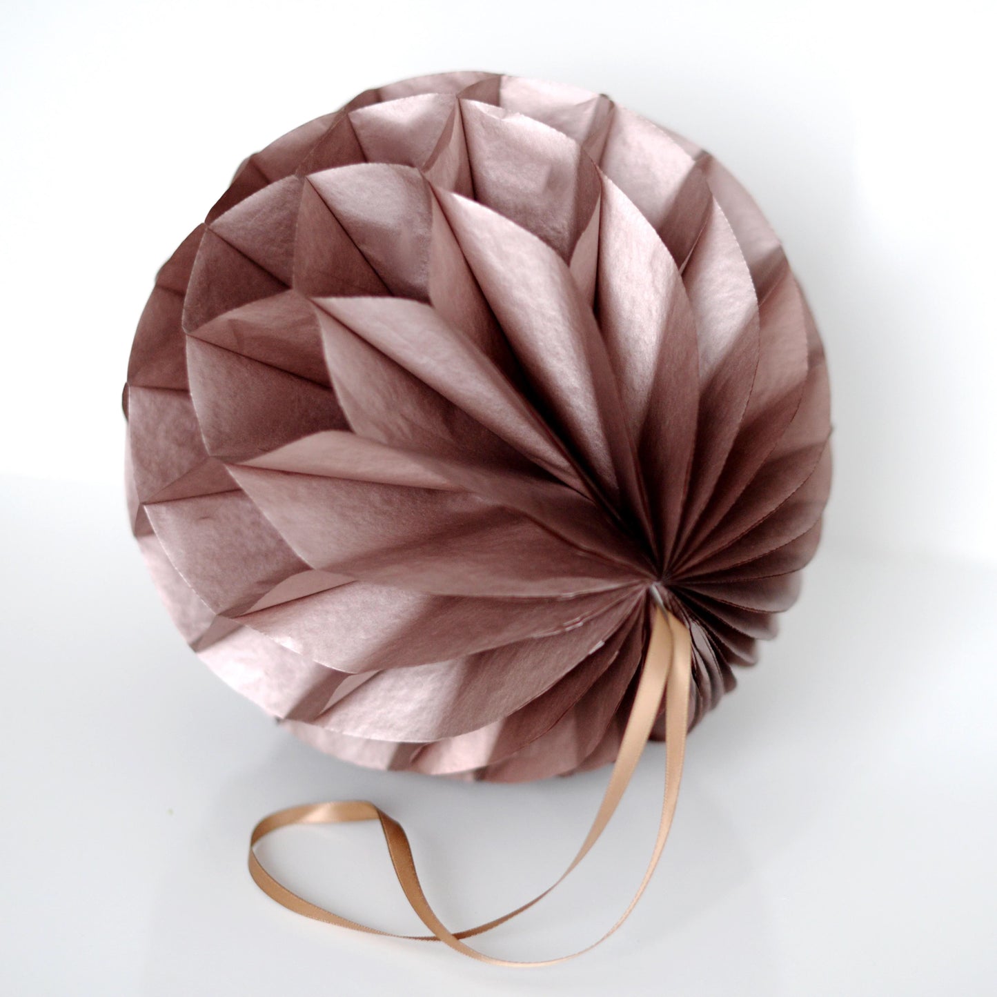 Metallic rose gold paper honeycomb - hanging party decoration - Decopompoms