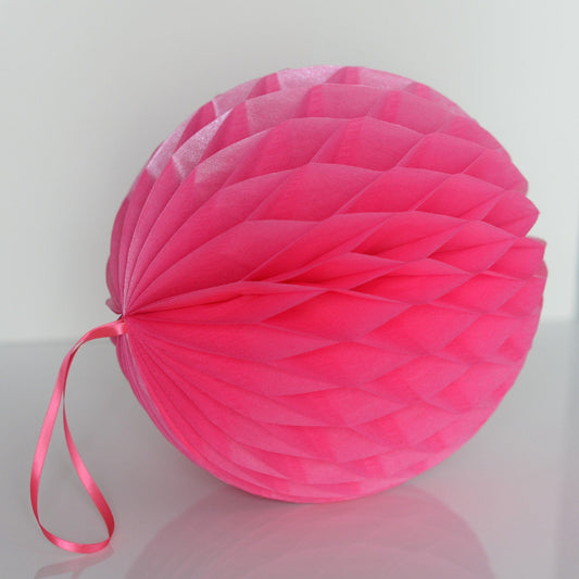 Pearlesence Cerise paper honeycomb - hanging party decoration - Decopompoms