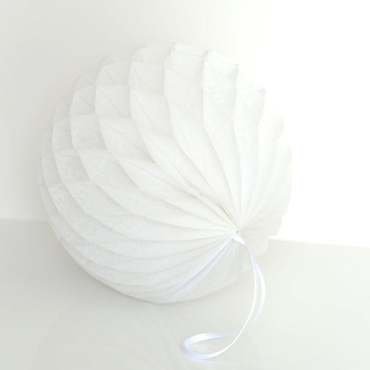 Pearlesence Pearl white paper honeycomb - hanging party decoration - Decopompoms