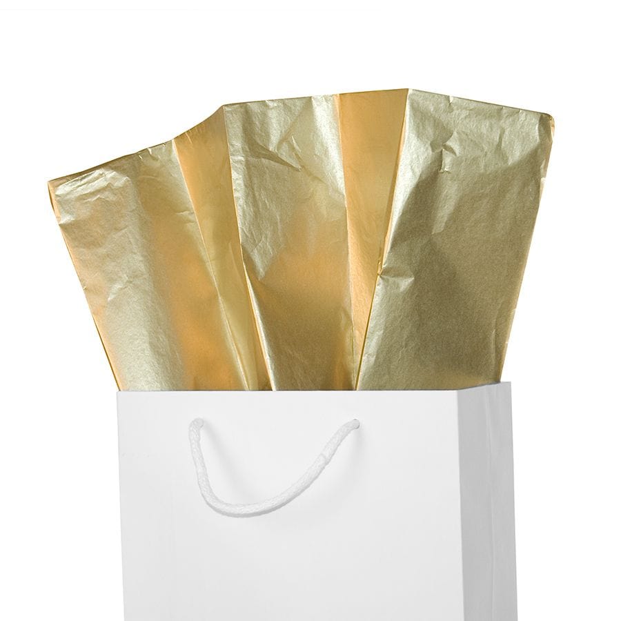 metallic tissue paper 10 Metallic Gold Tissue Paper Sheets | Gift Wrap Paper in Metallic Gold, Size 56 x 76cm (19"x28") - Perfect for Gifting and Crafting 10 Metallic Gold Tissue Paper Sheets decopompoms