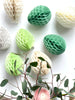 Paper Easter egg decoration | Muted pastel colour Honeycomb paper eggs | Tissue paper eggs | Decopompoms