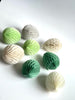 Paper Easter egg decoration | Sage green and neutral pastel colour Honeycomb paper eggs Decopompoms