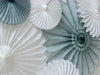 Paper fan party decoration set - grey and white - Decopompoms