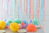 It's a party Paper pom pom and honeycomb balls party set | Mint, pink, lilac, peach Tissue paper pompoms - Decopompoms