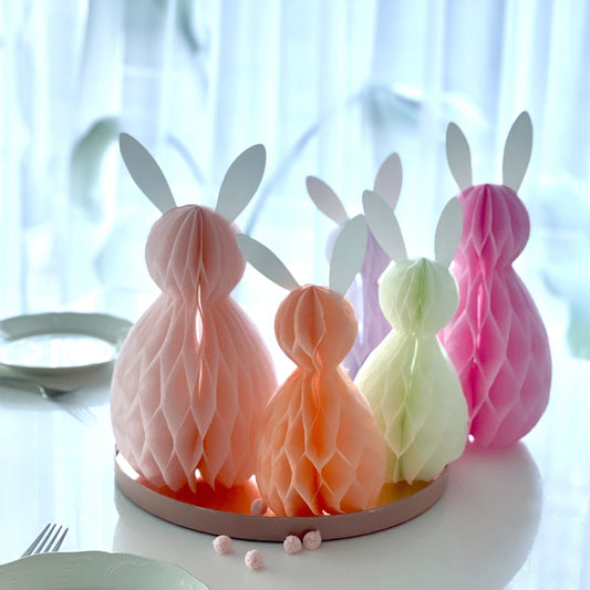 Paper honeycomb bunny set - Decopompoms