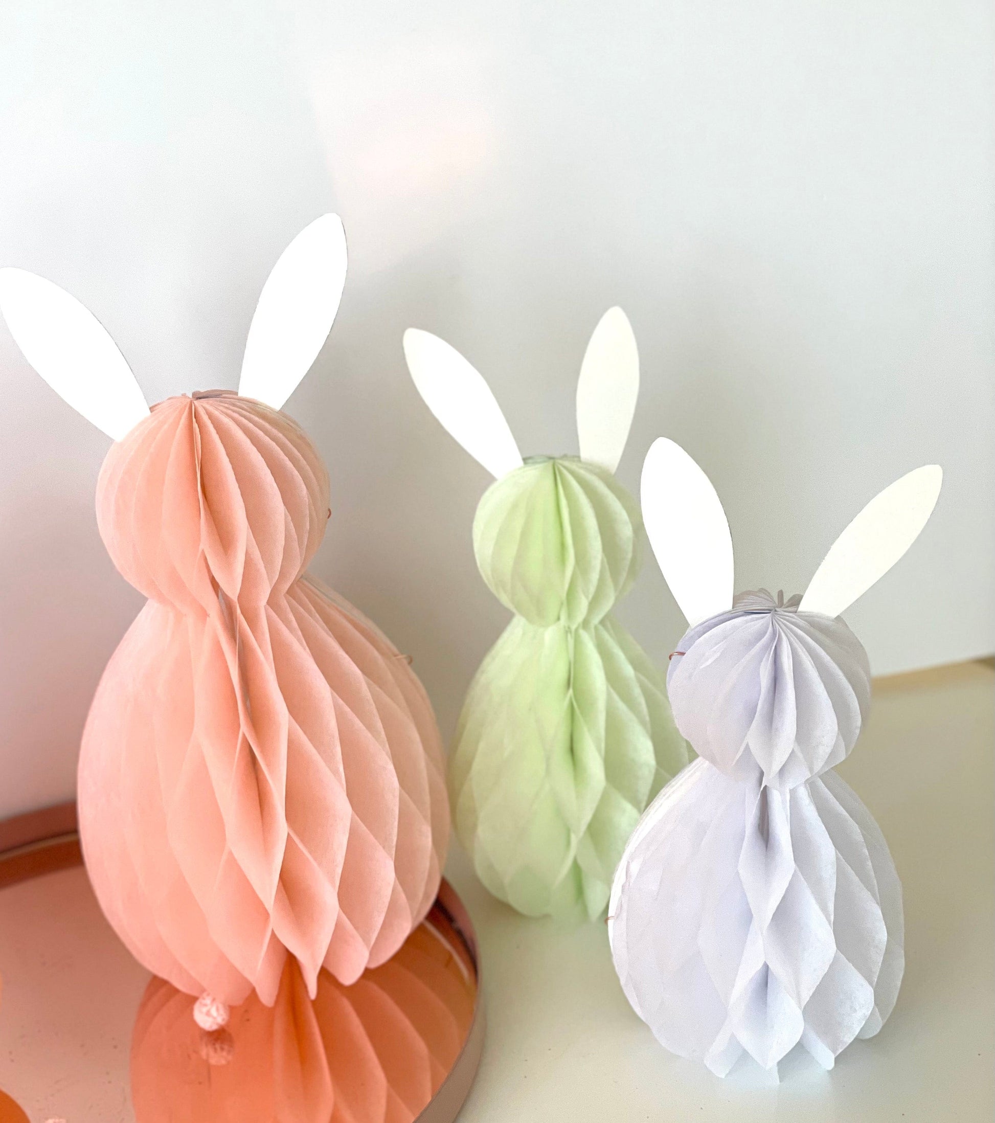 Paper honeycomb bunny set - Decopompoms