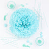Aquamarine tissue paper pom pom - Decopompoms