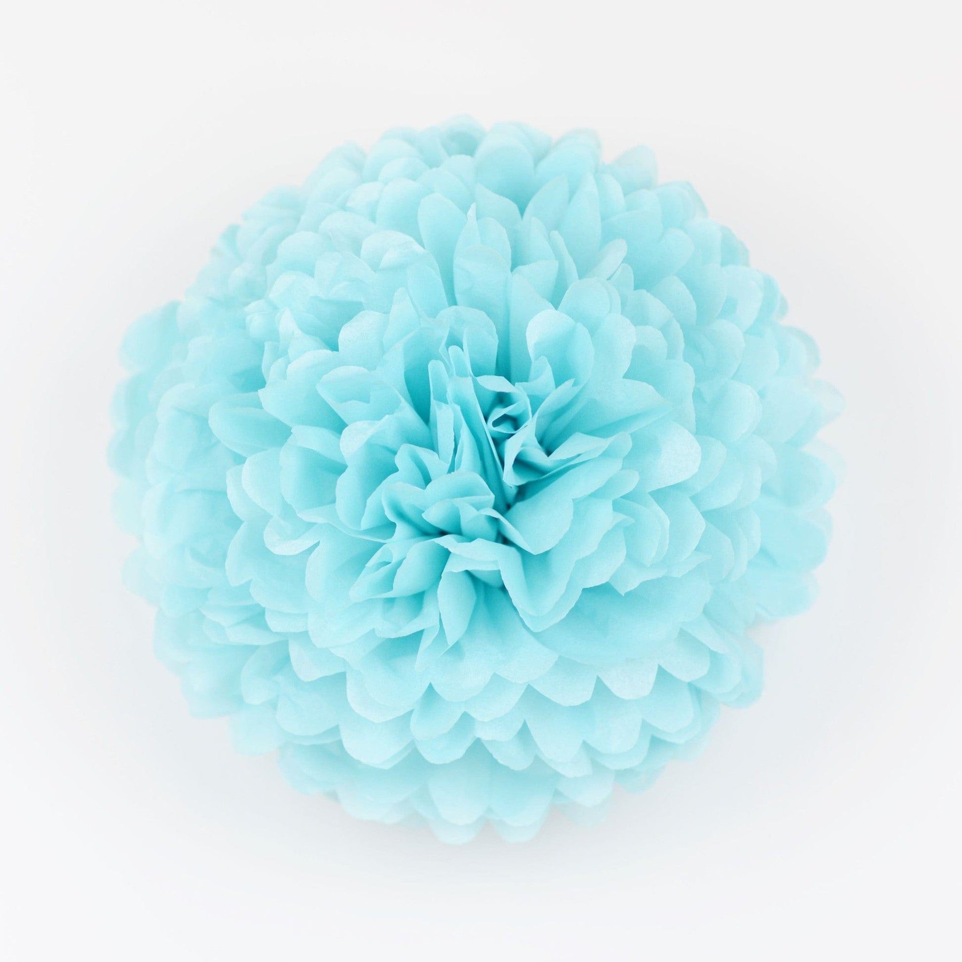 Aquamarine tissue paper pom pom - Decopompoms
