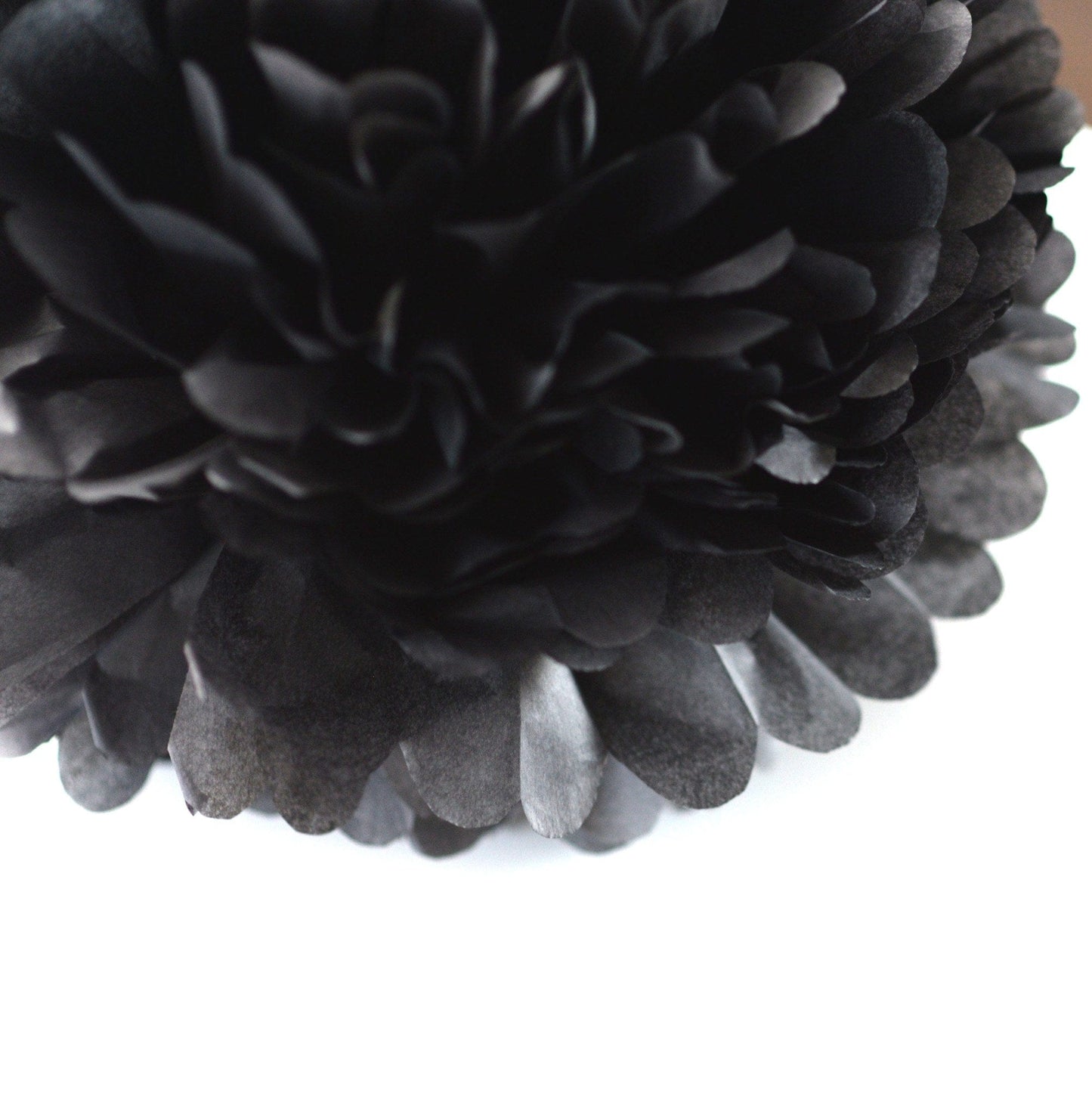 Black tissue paper pom pom - Decopompoms