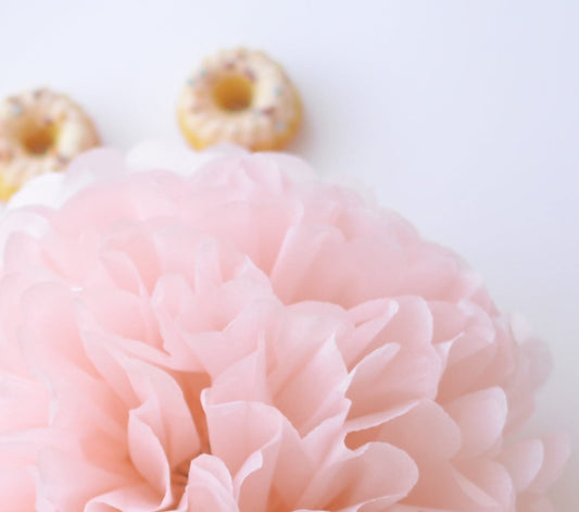 Blush pink tissue paper pom pom - Decopompoms