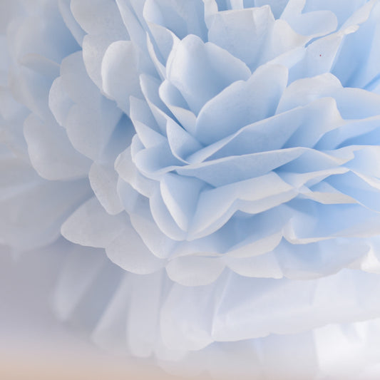 Breeze blue tissue paper pom pom - Decopompoms