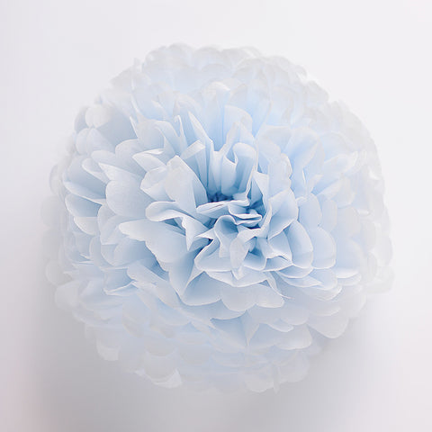 Breeze blue tissue paper pom pom - Decopompoms