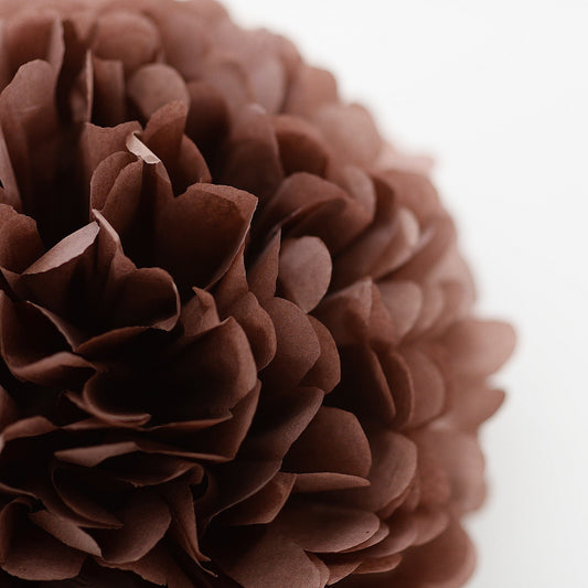 Brown tissue paper pom pom - Decopompoms