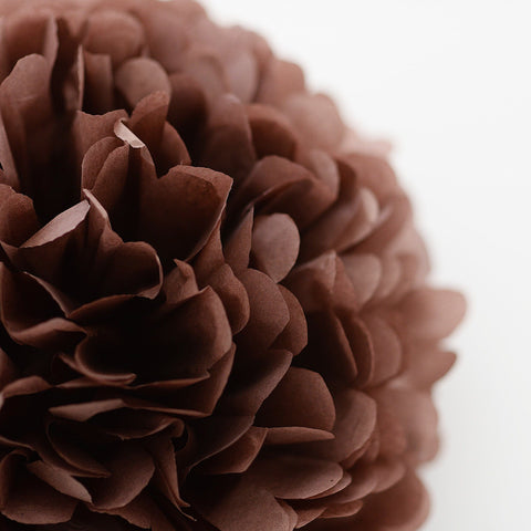 Brown tissue paper pom pom - Decopompoms