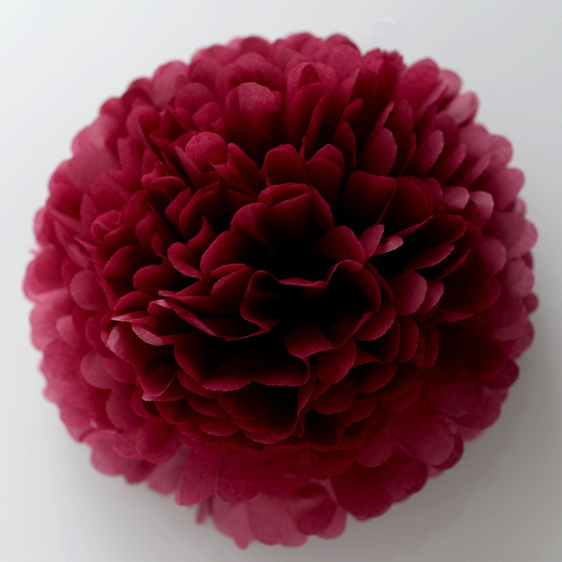 Burgundy tissue paper pom pom - Decopompoms