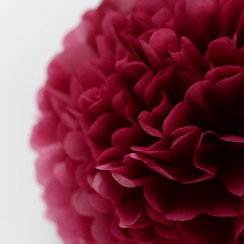 Burgundy tissue paper pom pom - Decopompoms