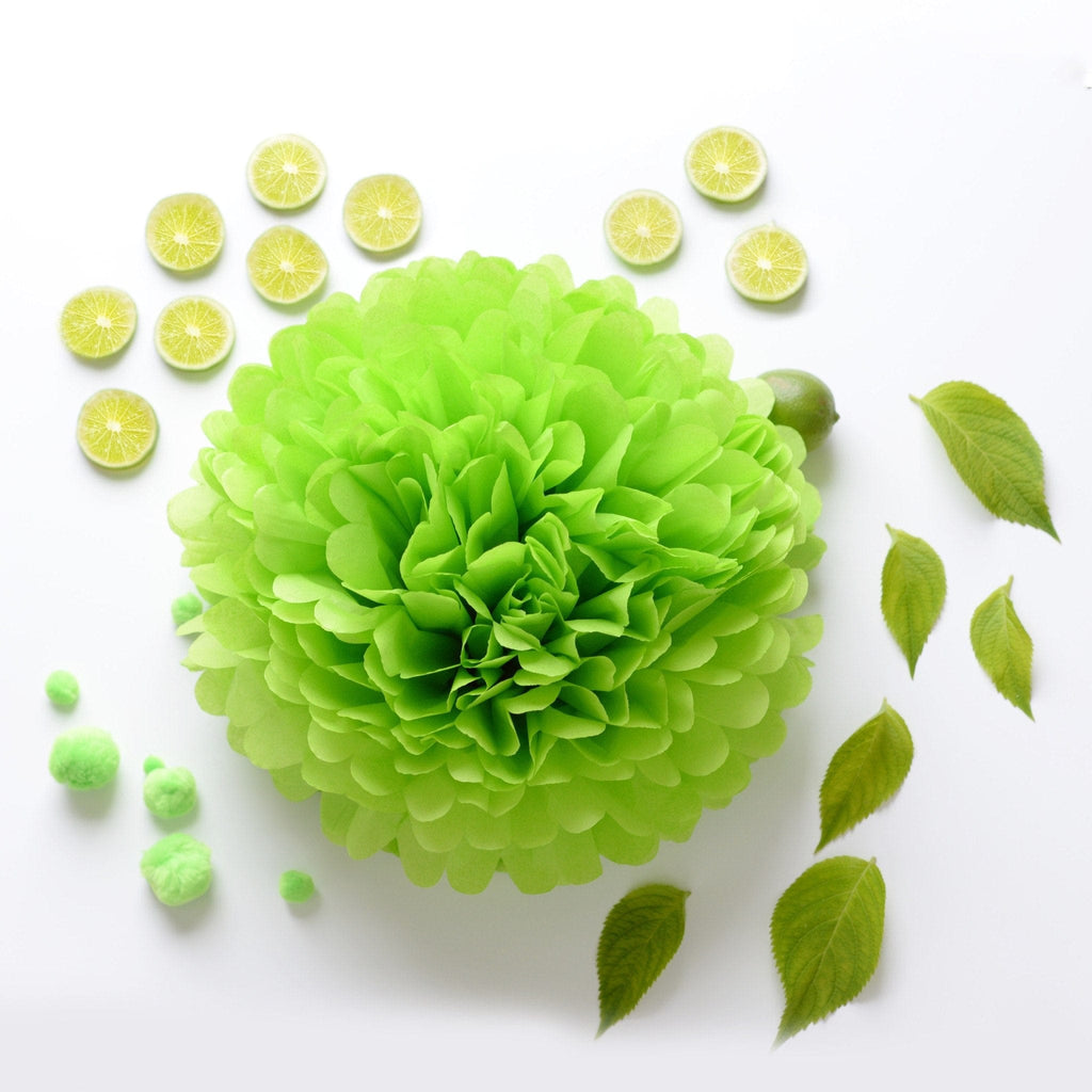 Citrus green tissue paper pom pom - Decopompoms