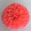 Coral rose tissue paper pom pom - Decopompoms