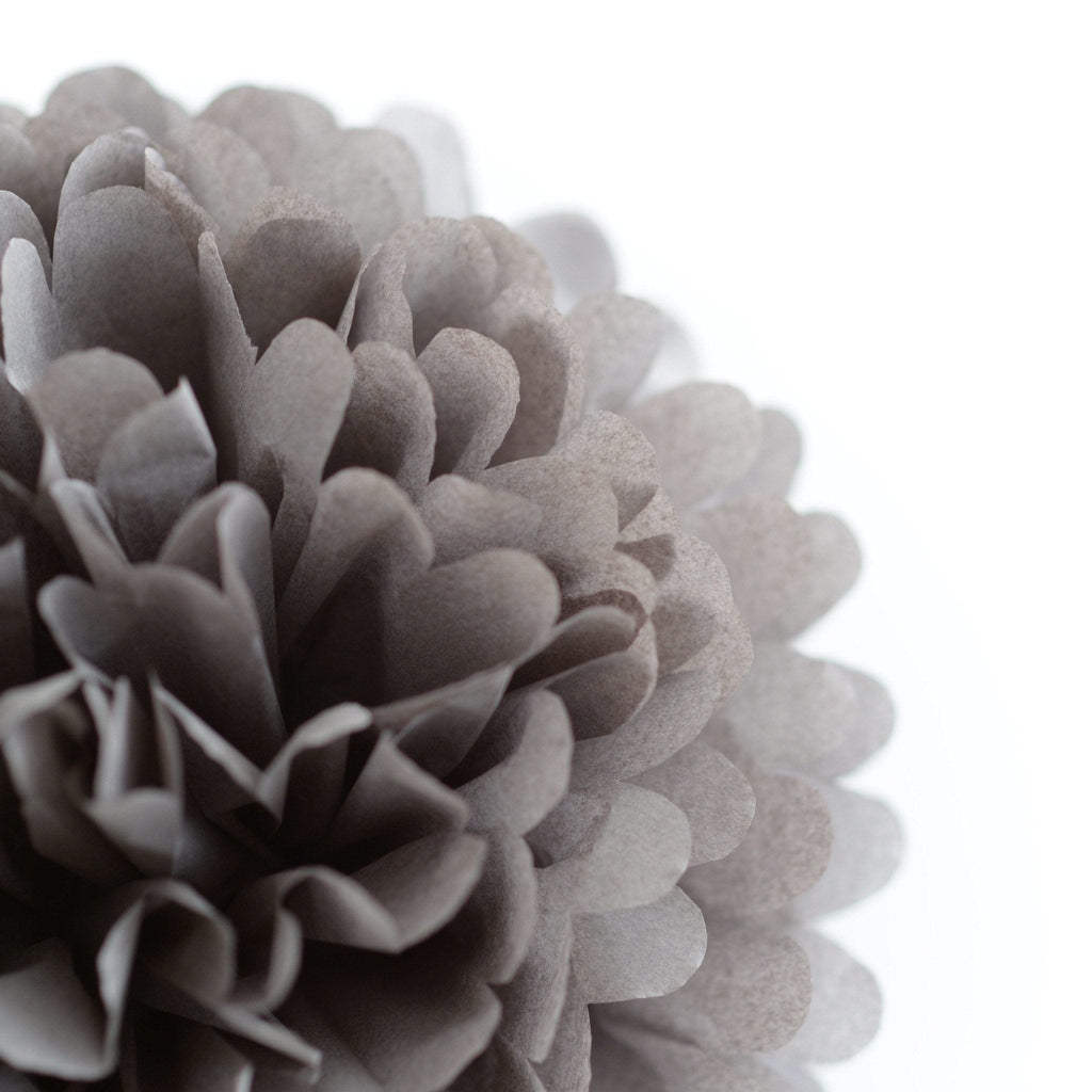 Dark grey tissue paper pom pom - Decopompoms