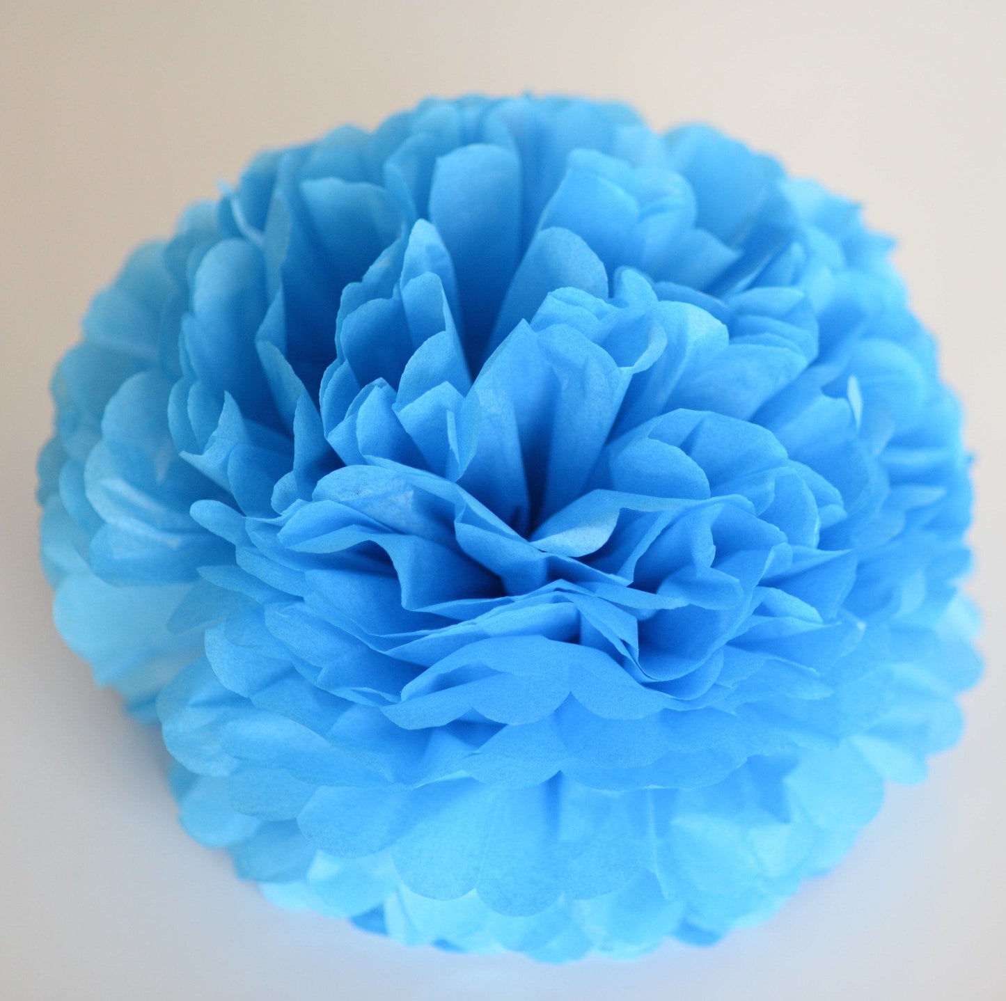 Fiesta blue tissue paper pom pom - Decopompoms