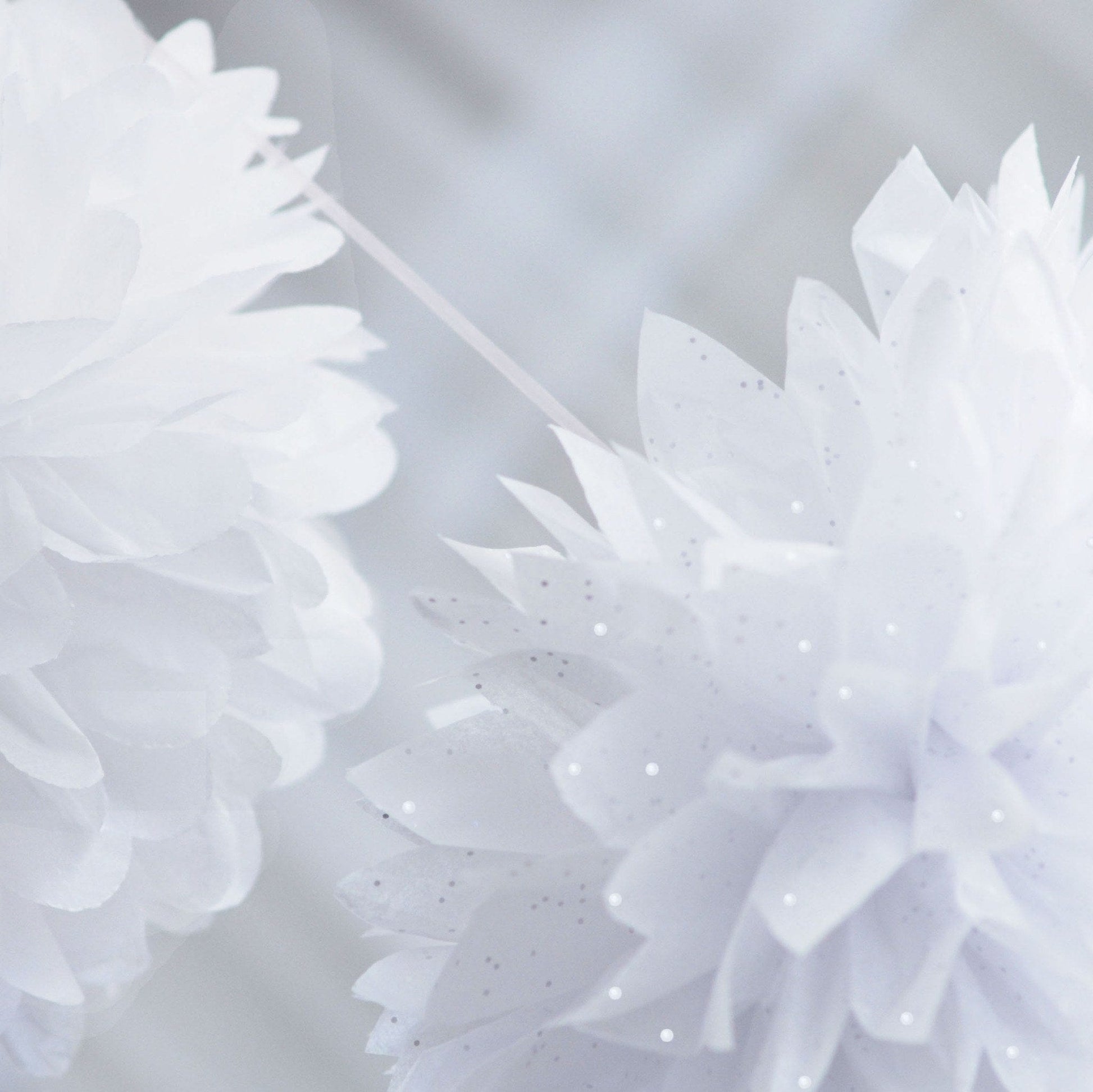 Gemstone Diamonds white tissue paper pom pom - Decopompoms