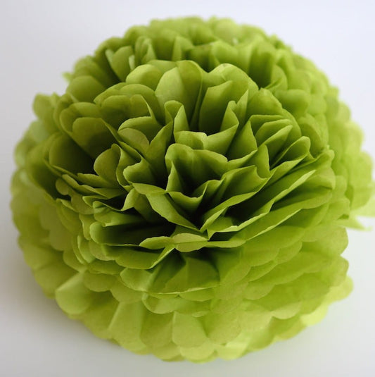 Green tea tissue paper pom pom - Decopompoms