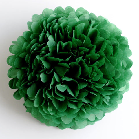 Holiday green tissue paper pom pom - Decopompoms