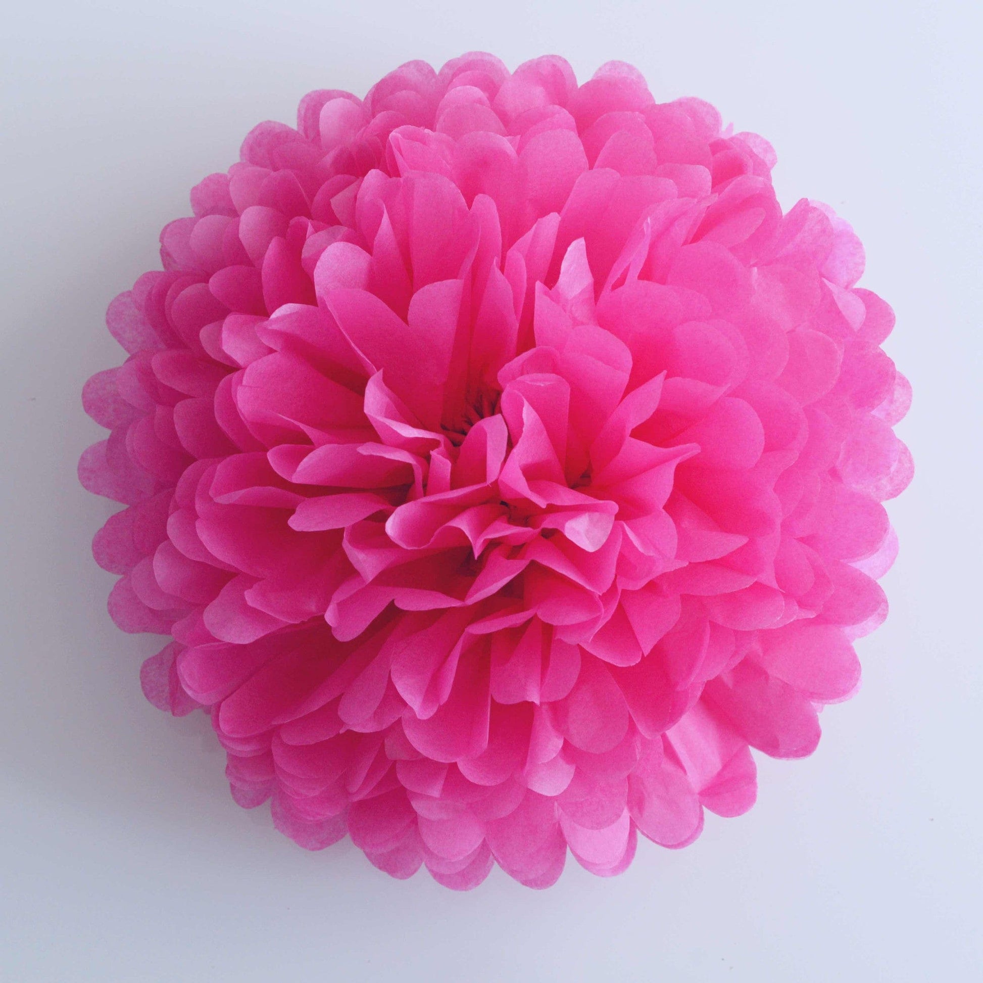 Hot pink / cerise tissue paper pom pom - Decopompoms