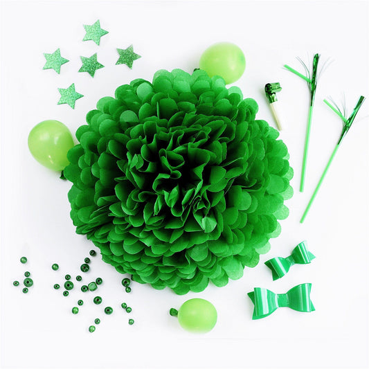 Kelly green tissue paper pom pom - Decopompoms
