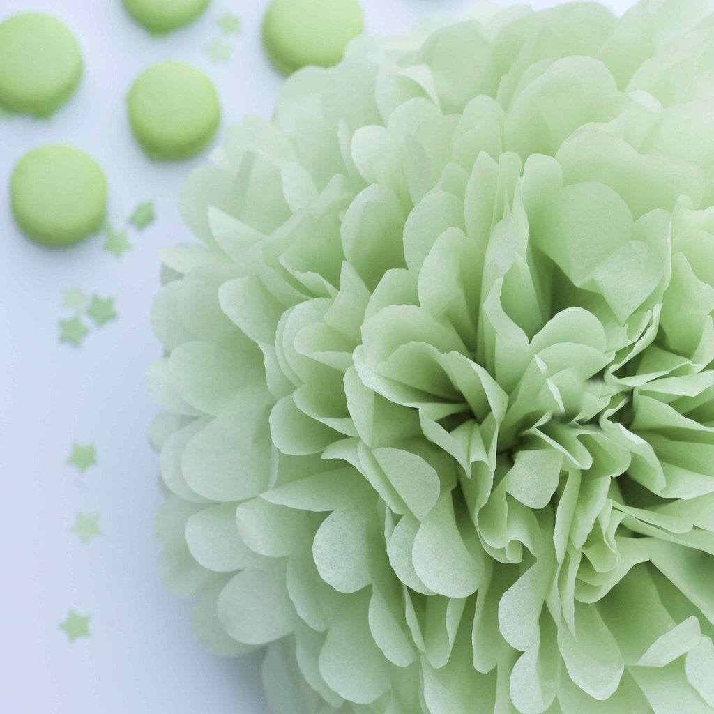 Large Light green green tissue paper pom pom - Decopompoms
