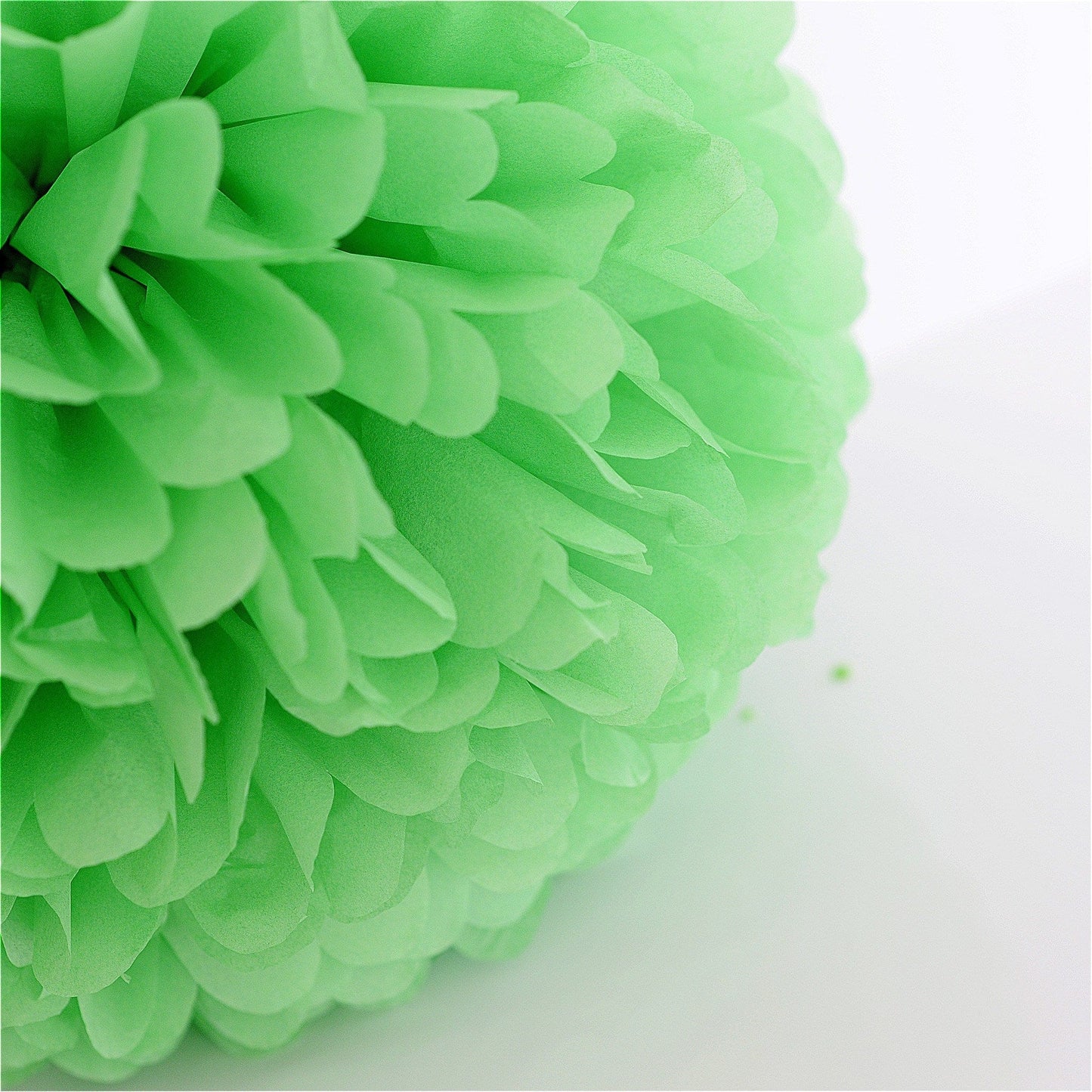 Large size Apple green tissue paper pom pom - Decopompoms