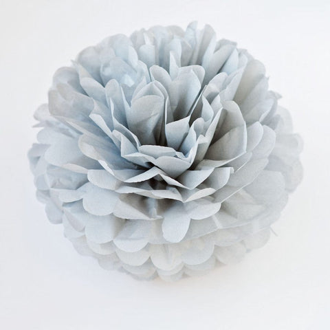 Large size cool grey tissue paper pom pom - Decopompoms