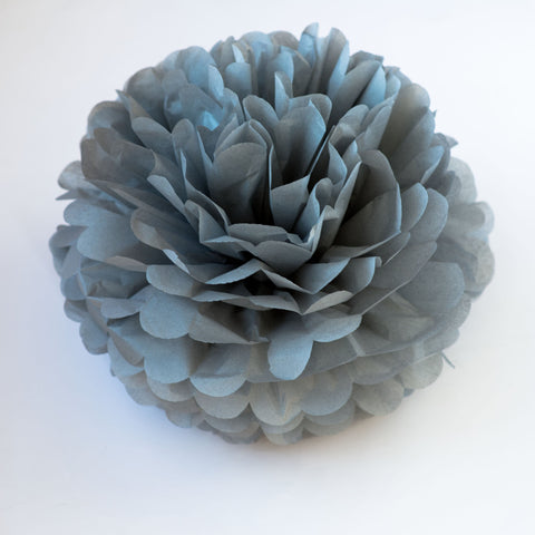 Large size dark grey tissue paper pom pom - Decopompoms