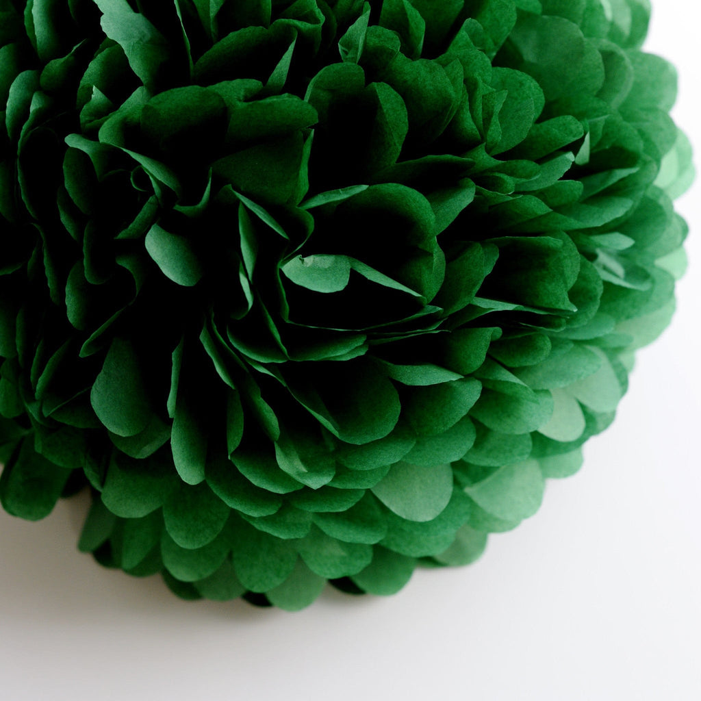 Large size Holiday green tissue paper pom pom - Decopompoms