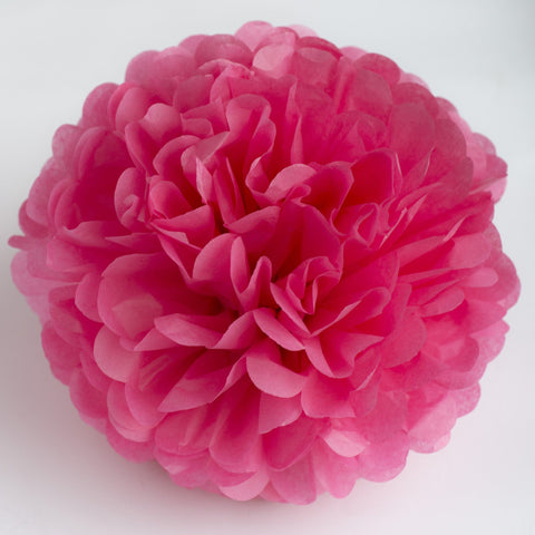 Large size island pink tissue paper pom pom - Decopompoms