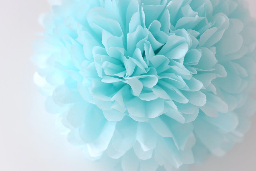 Light blue tissue paper pom pom - Decopompoms - party decoration boutique