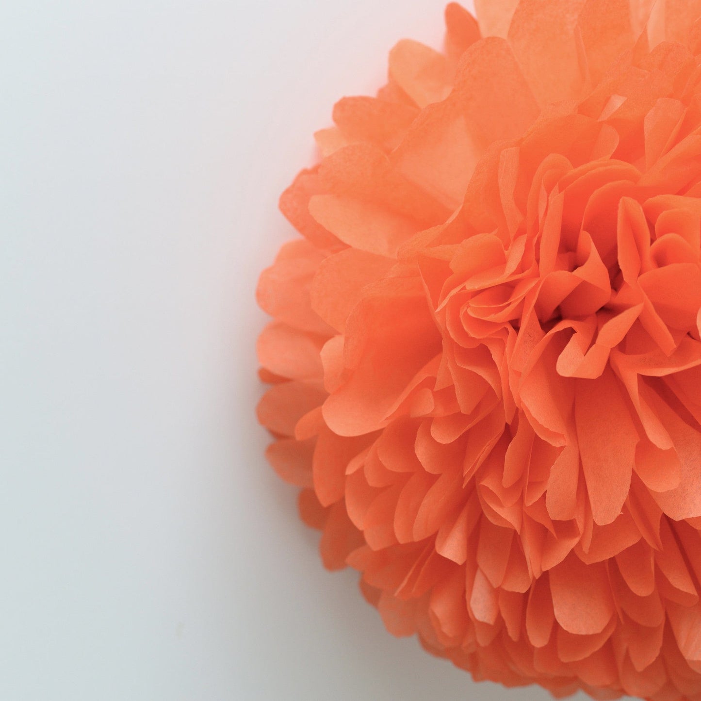 Large size orange tissue paper pom pom - Decopompoms