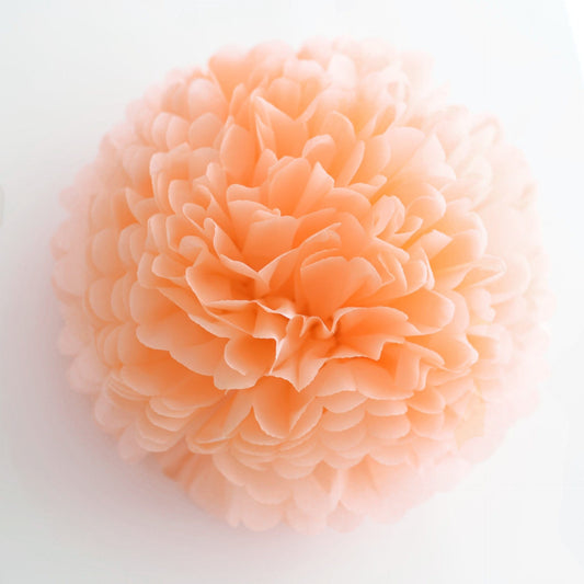 Large size Peach tissue paper pom pom - Decopompoms