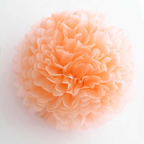 Large size Peach tissue paper pom pom - Decopompoms